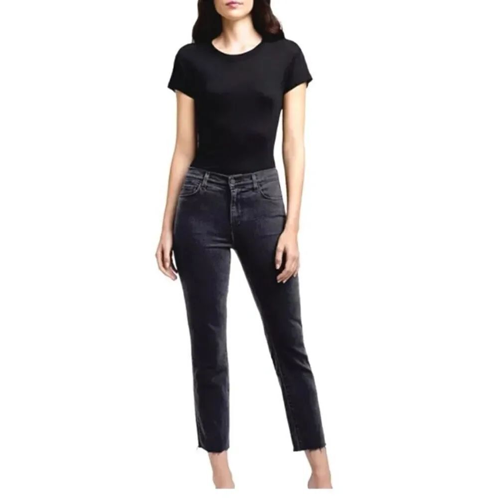 L’Agence Sada Black High Rise Cropped Jeans sz 27 EUC
